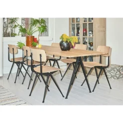 HAY Matbord Och Barbord-Pyramid 02 Matbord 85x250 cm, Svart / Mörkoljad Ek