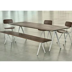 HAY Bänkar-Pyramid Bench 12 190X40, Black Frame/Smoked