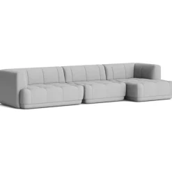 HAY Modulsoffor|Hörnsoffor & Divansoffor-Quilton 4-Sitssoffa Konfiguration 17 Höger, Läder Sense Dark Brown