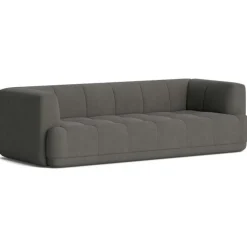 HAY 3-Sitssoffor-Quilton 3-Sitssoffa, Läder Sense Cognac