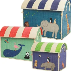 Raffia Leksaksförvaring 3-pack, Animal