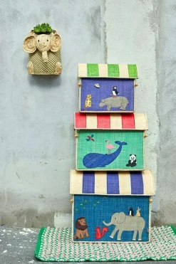 Raffia Leksaksförvaring 3-pack, Animal