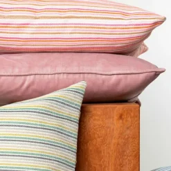 Randigt Kuddfodral 50x50 cm, Grön