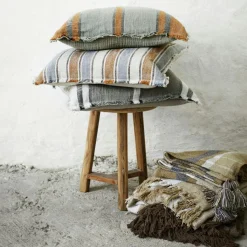 Madam Stoltz Prydnadskuddar & Fodral-Randigt Kuddfodral 50x50 cm, /Vit