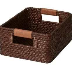 Rattan Korg Med Läderdetalj, S