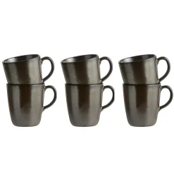 Raw Muggar med handtag 35 cl 6-pack, Metallic Brown