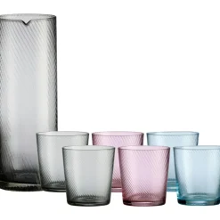 Aida Vattenkaraffer & Vattenkannor|Dricksglas-RAW Unique Swirl Glasset 7-pack