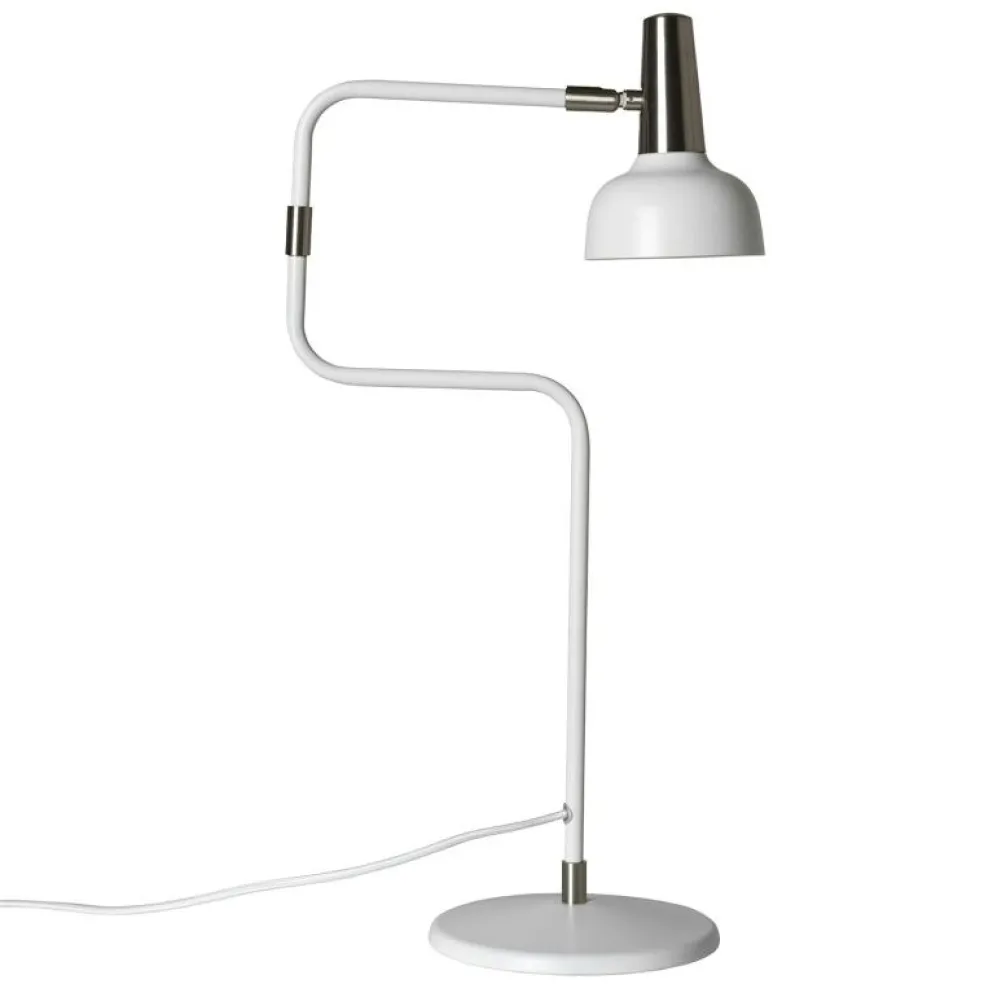 Ray Bordslampa LED, Vit/ Nickel