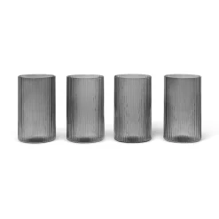 Ferm Living Dricksglas-Ripple Dricksglas 14 cl 4-pack, Klar