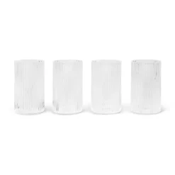 Ferm Living Dricksglas-Ripple Dricksglas 14 cl 4-pack, Klar