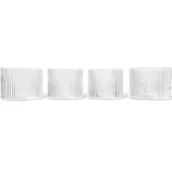 Ferm Living Dricksglas-Ripple Low Dricksglas 4-pack, Klar