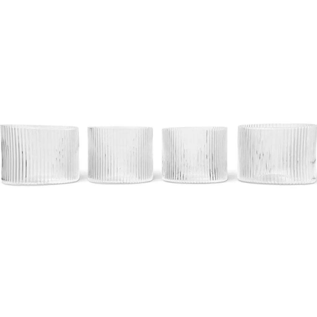 Ferm Living Dricksglas-Ripple Low Dricksglas 4-pack, Klar