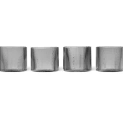 Ferm Living Dricksglas-Ripple Low Dricksglas 4-pack, Klar
