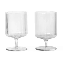 Ferm Living Vinglas-Ripple Wine Glass 2 pcs. Vinglas 2-pack Klar