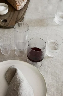Ferm Living Vinglas-Ripple Wine Glass 2 pcs. Vinglas 2-pack Klar