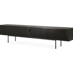 Ethnicraft Skänkar & Sideboards|Tv-Bänkar & Mediabänkar-Roller Max Skänk Mörkbetsad Teak, 242 cm