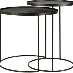 Ethnicraft Soffbord Utomhus|Sidobord & Småbord-Round Brickbord Rund Set S/L,