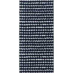 Räsymatto Badhandduk Vit / Mörkblå, 70x150 cm
