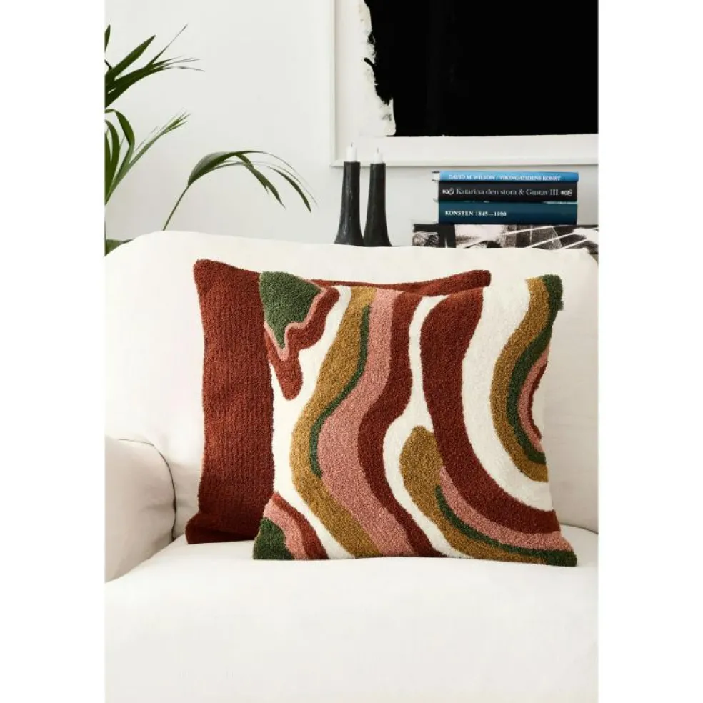 Sagar Kuddfodral Bouclé 50x50 cm, Apricot Orange / Rose