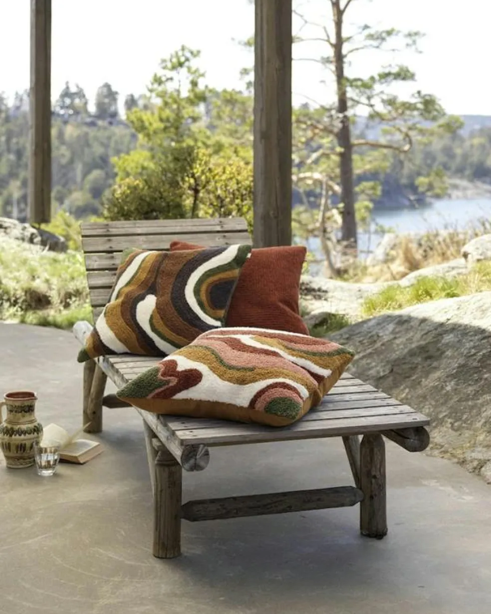 Sagar Kuddfodral Bouclé 50x50 cm, Apricot Orange / Rose