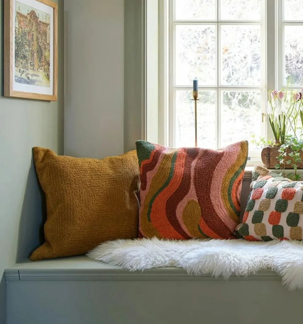 Sagar Kuddfodral Bouclé 50x50 cm, Apricot Orange / Rose