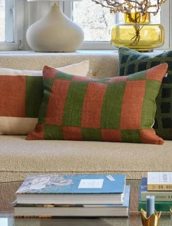 Chhatwal & Jonsson Prydnadskuddar & Fodral-Samar Kuddfodral 40x60 cm, Dusty Blue / Ruby