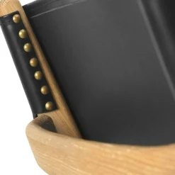 Saxe Loungefåtölj, Oljad Ek / Svart Läder