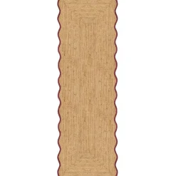 Layered Jutemattor-Scallop Jutematta 75x200 cm, Misty Blue