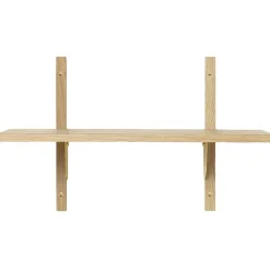 Sector Single Narrow Hylla 34x54 cm, Rökt Ek/Mässing