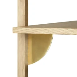 Sector Tripple Narrow Hylla 54x102 cm, Rökt Ek/Mässing