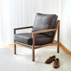 Jonas Ihreborn Fåtöljer-Seventy Five Wood Fåtölj, Valnöt / Läder