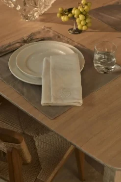 Sienna Textilset 4 Bordstabletter + 4 Servetter, Grön