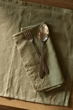 Sienna Textilset 4 Bordstabletter + 4 Servetter, Grön