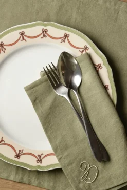 Sienna Textilset 4 Bordstabletter + 4 Servetter, Grön