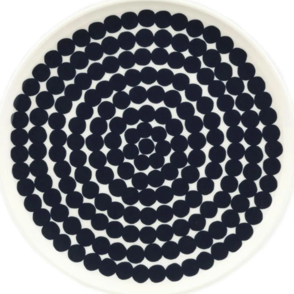 Marimekko Mattallrikar-Siirtolapuutarha Tallrik 20 cm, Vit / Mörkblå