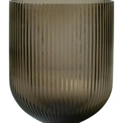 Simple Stripe Vas 14 cm, Brun