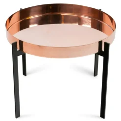 OX Denmarq Soffbord-Single Deck Bord, Svart Underrede, Koppar