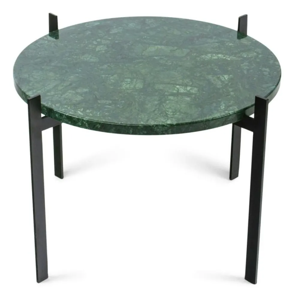 Single Deck Bord, Svart Underrede, Grå Marmor