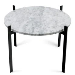 Single Deck Bord, Svart Underrede, Grå Marmor