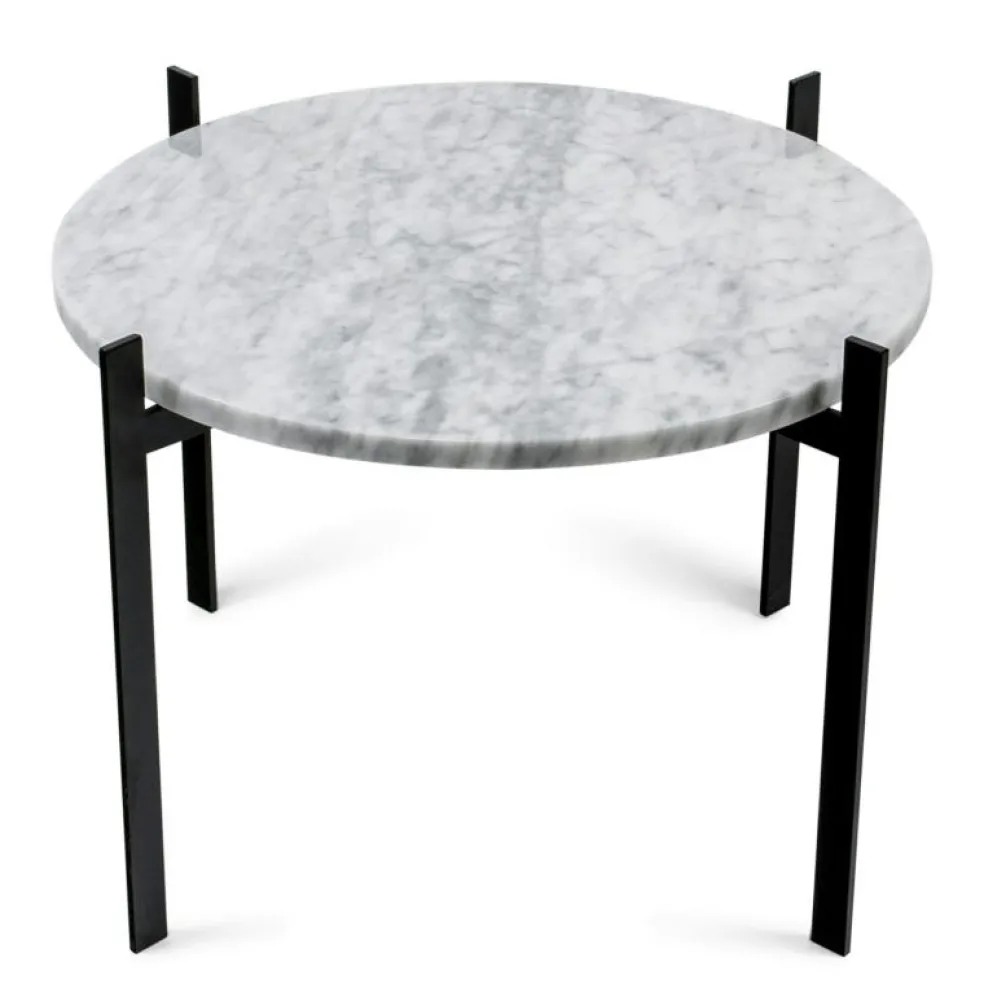 Single Deck Bord, Svart Underrede, Grå Marmor