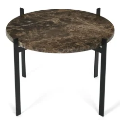 Single Deck Bord, Svart Underrede, Grå Marmor