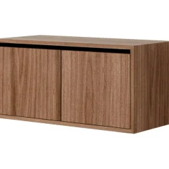 Skåp Låg Med Dörrar, Svart Ask