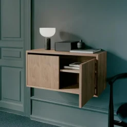 Skåp Låg Med Dörrar, Svart Ask