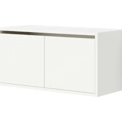 Skåp Låg Med Dörrar, Svart Ask