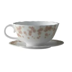 Slåpeblom Tekopp Med Fat 30 cl, Varmgrå