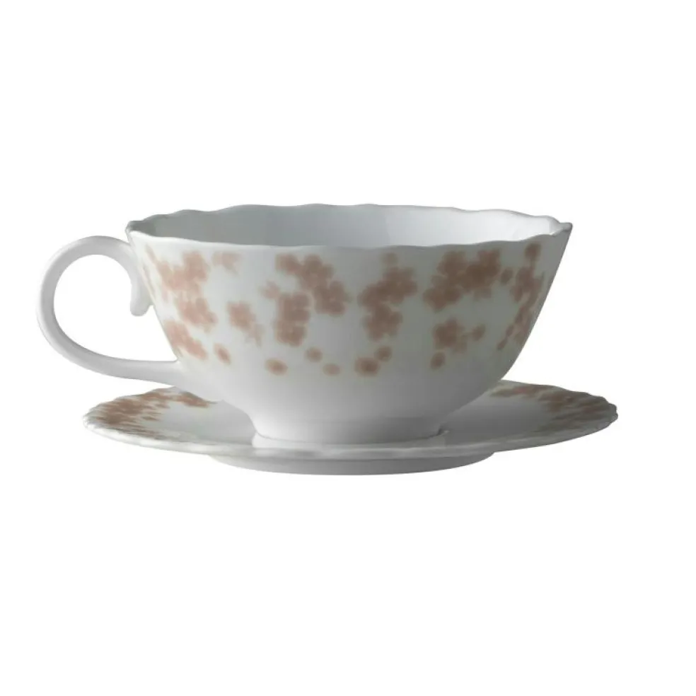 Slåpeblom Tekopp Med Fat 30 cl, Varmgrå