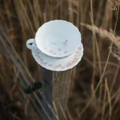 Slåpeblom Tekopp Med Fat 30 cl, Varmgrå