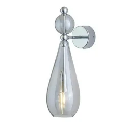 Smykke Vägglampa, Smokey Grey / Crystal Check Ball / Shiny Silver