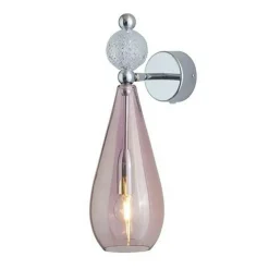 Smykke Vägglampa, Smokey Grey / Crystal Check Ball / Shiny Silver