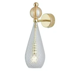 Smykke Vägglampa, Smokey Grey / Crystal Check Ball / Shiny Silver